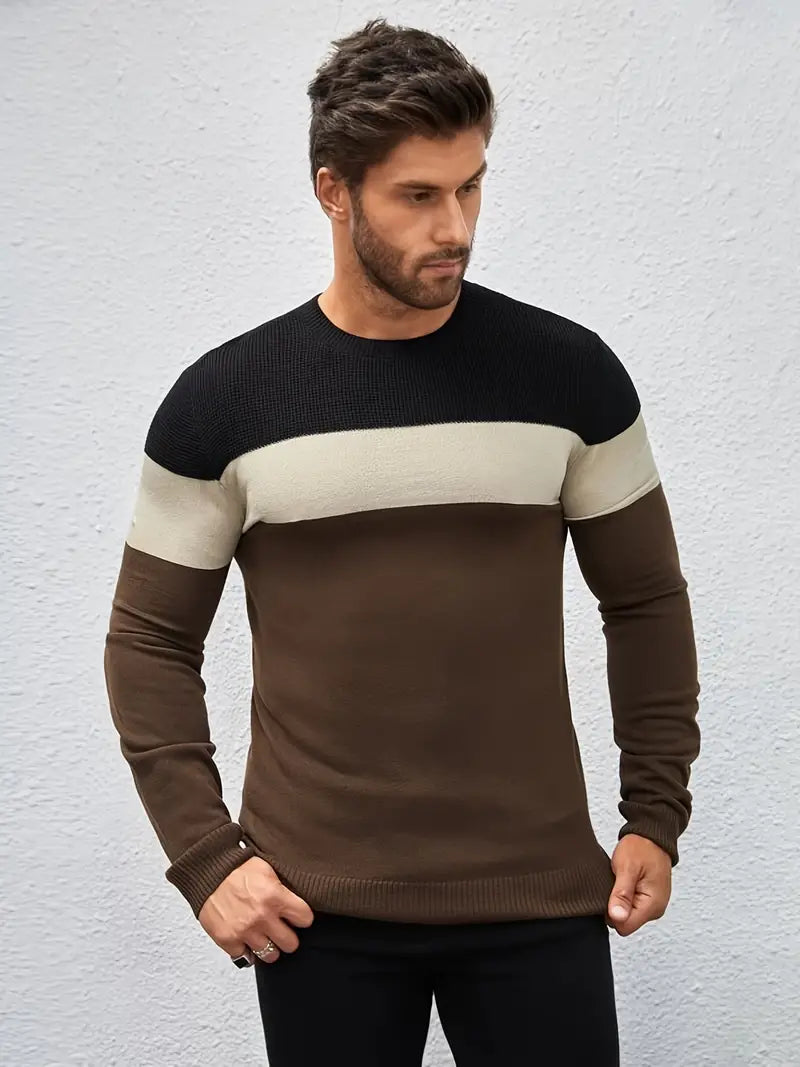 Christopher – pullover mit dreifarbigen streifen