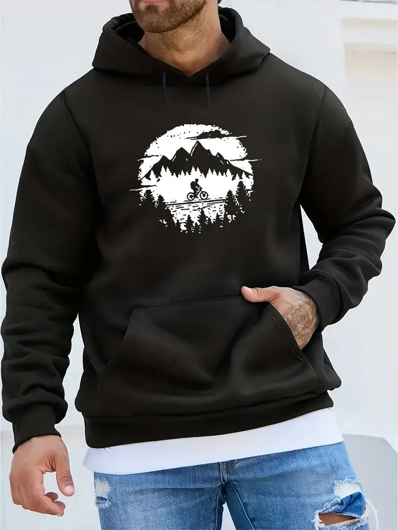 Victor – lässiger biker-grafik-hoodie für herren