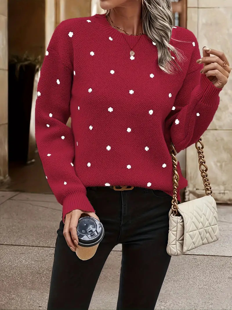 Chloe – pullover mit polka-dot-muster