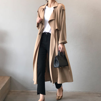 Damen Retro Baggy-Trenchcoat