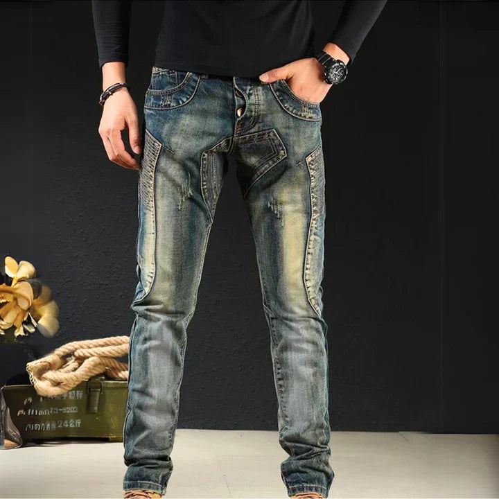 Johannes - klassische denim-jeans mit flicken