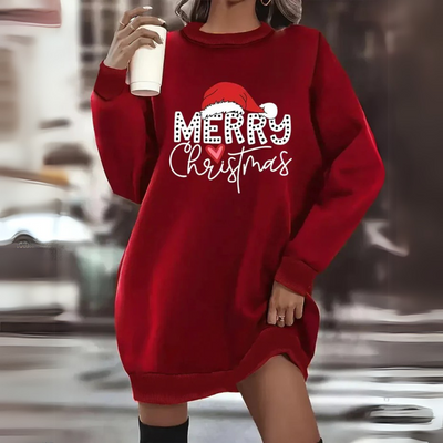 Zoe Merry-Kleid | Weihnachtskleid mit „Merry Christmas“ Print