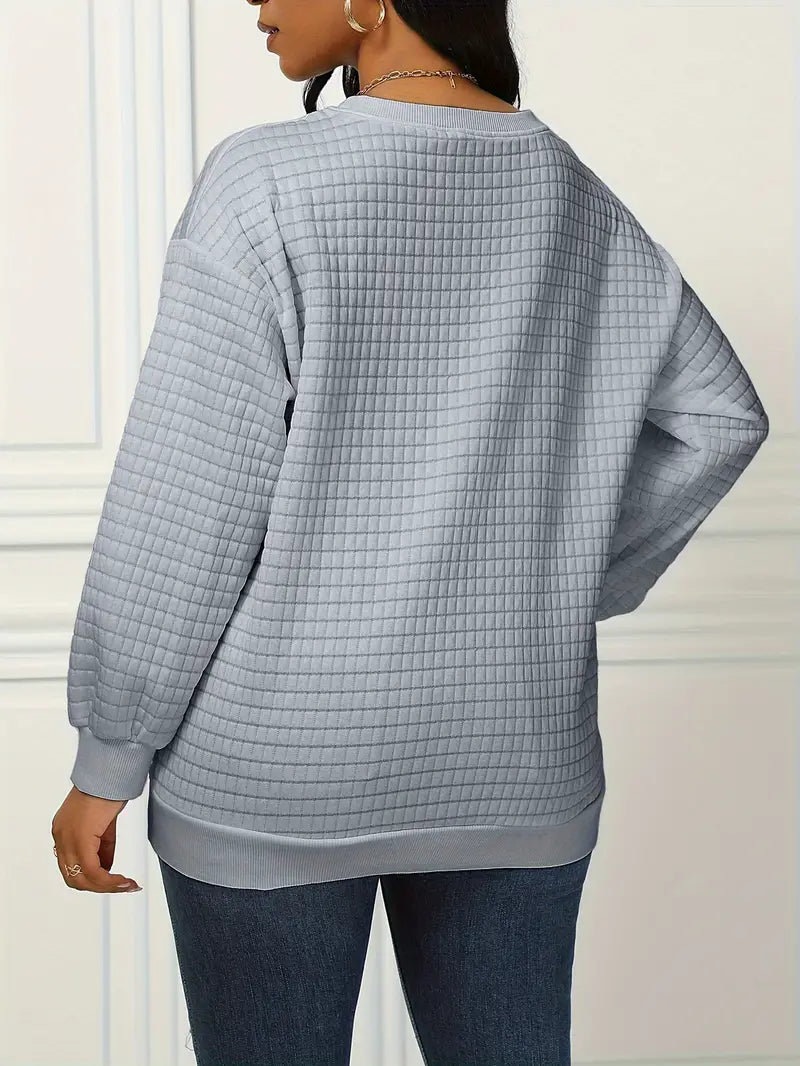 Olivia – lässiger lockerer waffelpullover