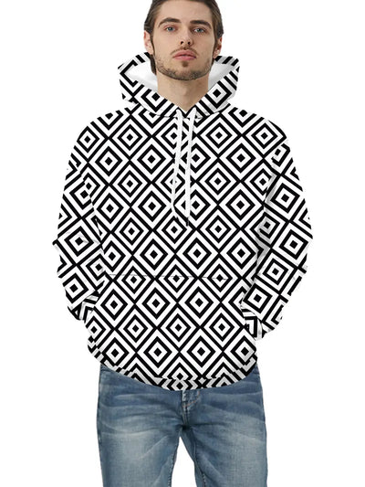 Leon - kapuzenpullover mit geometrischem muster für männer