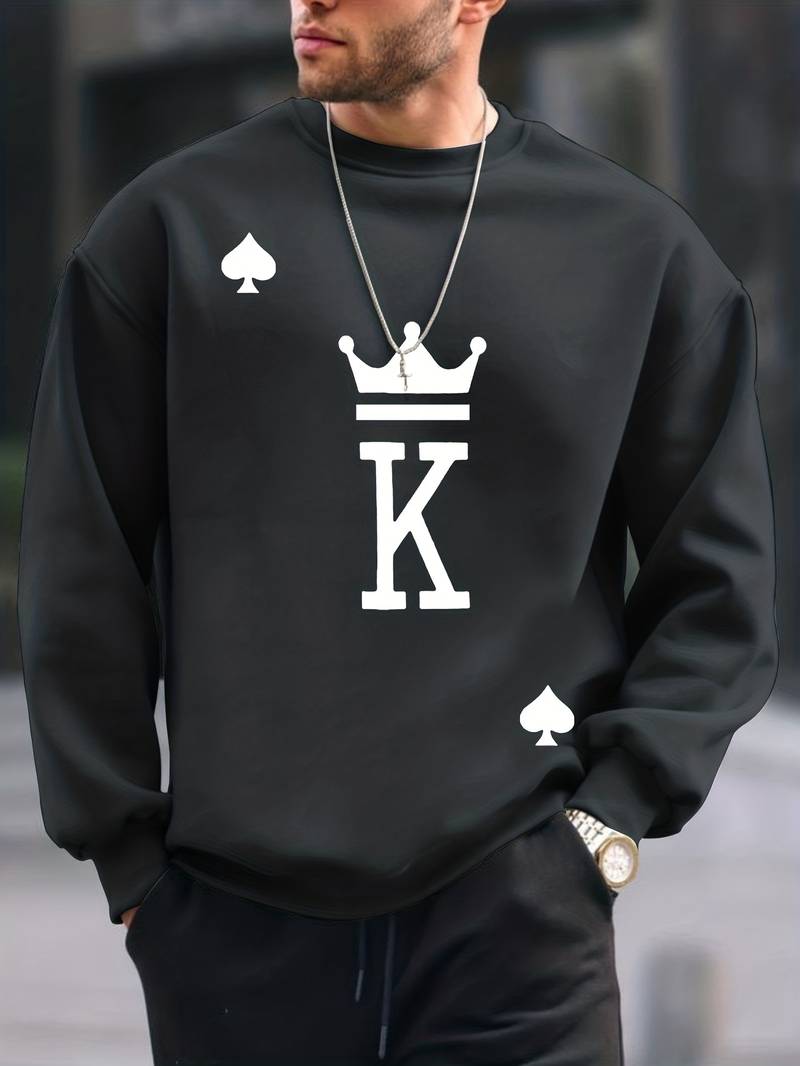 Mark – pullover mit king-print für herren