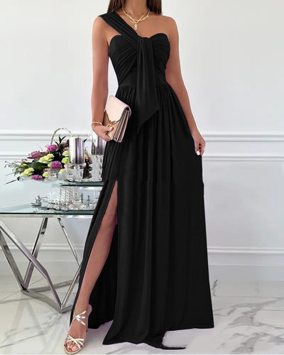 Valerie | Elegantes ärmelloses Chiffonkleid mit langen Ärmeln