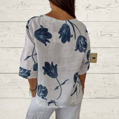 Alisa - langärmelige bluse mit blumen