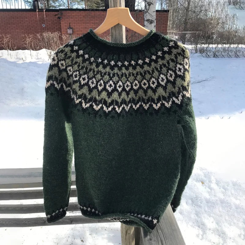 Charlie – vintage-pullover mit rundhalsausschnitt für herren