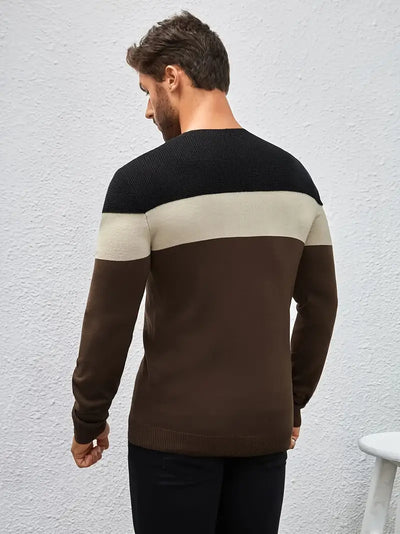 Christopher – pullover mit dreifarbigen streifen