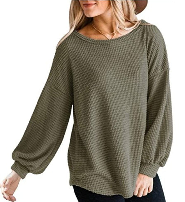 Olivia – lässiger lockerer waffelpullover