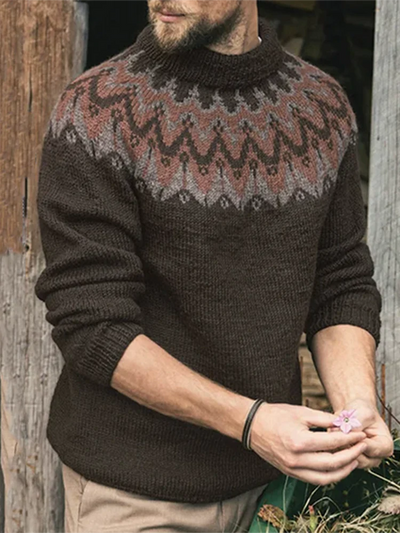 Adolfo – vintage-strickpullover mit rundhalsausschnitt für herren