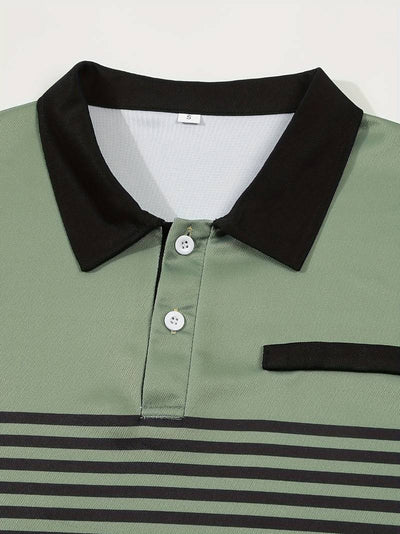 Davide – lässiges kurzarm-streifen-poloshirt für herren