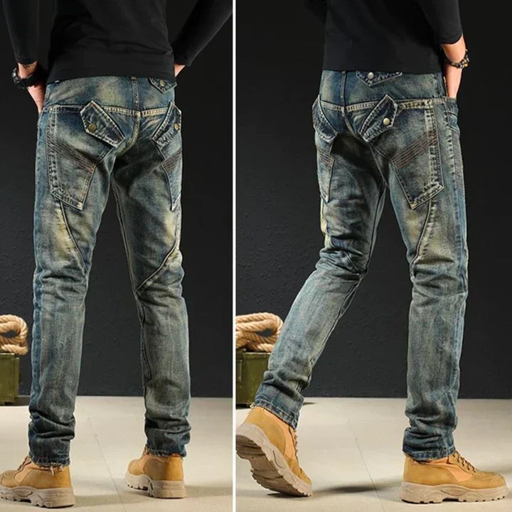 Johannes - klassische denim-jeans mit flicken