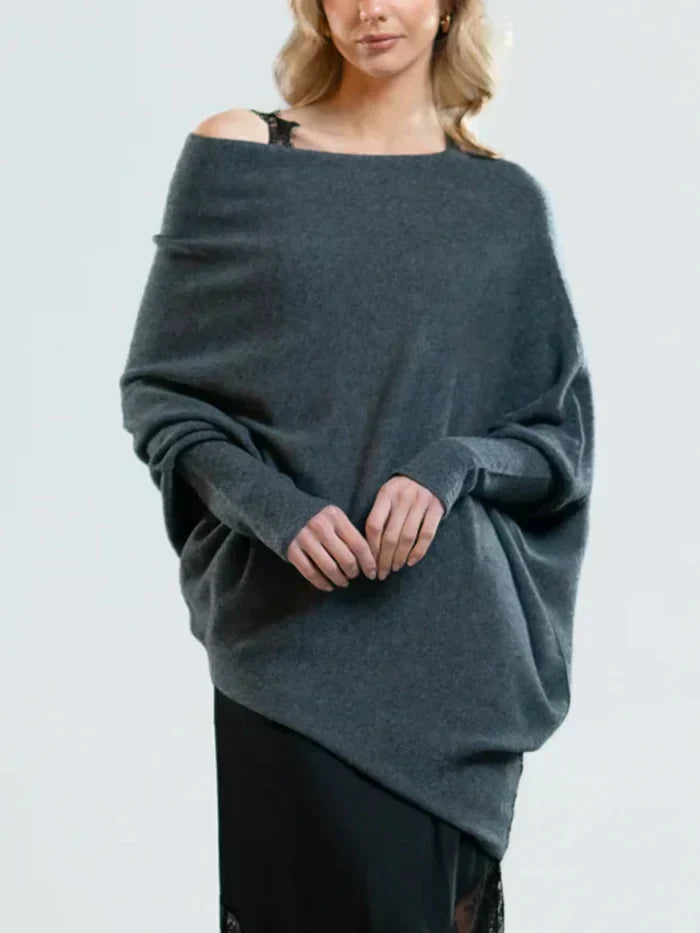 Élise - Asymmetrischer Drapé-Pullover