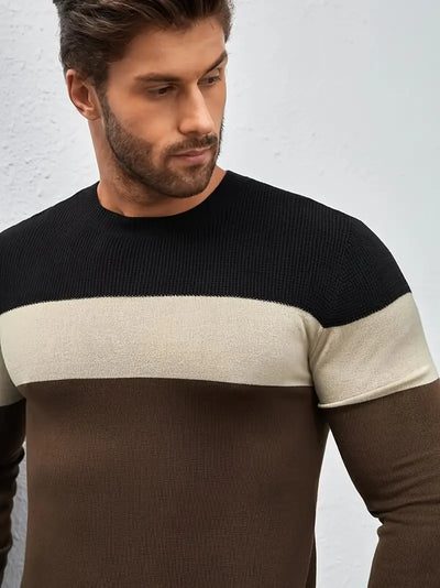 Christopher – pullover mit dreifarbigen streifen