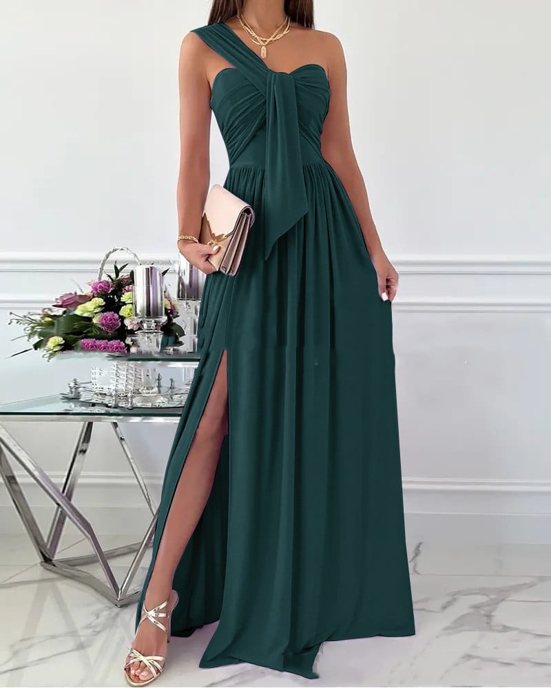 Valerie | Elegantes ärmelloses Chiffonkleid mit langen Ärmeln