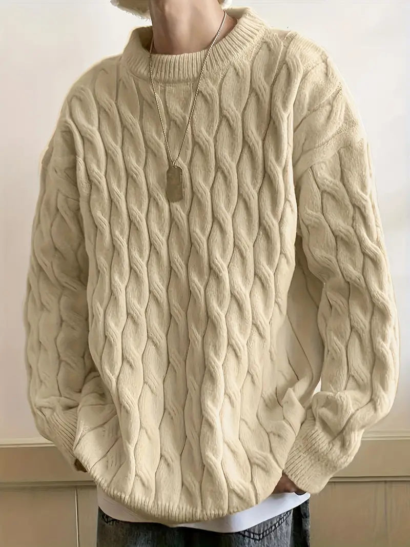 Dorian – lässiger langarmpullover mit rundhalsausschnitt