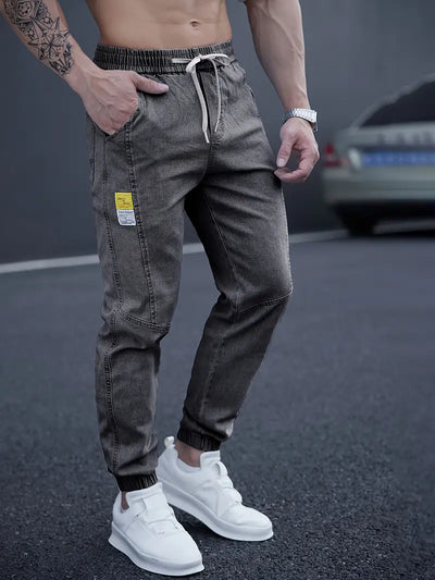 Elijah – lässige tapered-jeans mit taillenkordelzug