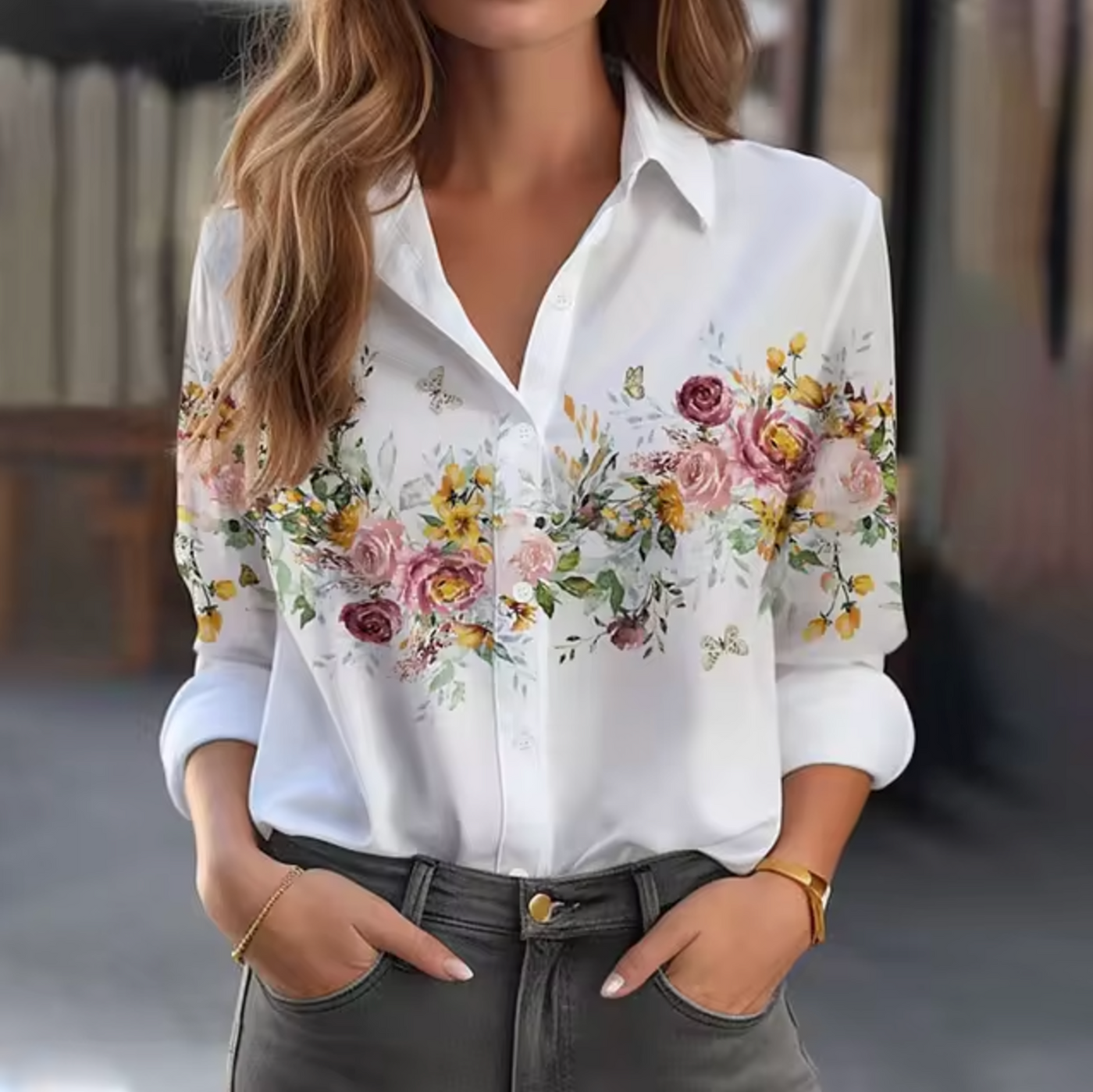 Freesia - bluse mit floralem muster