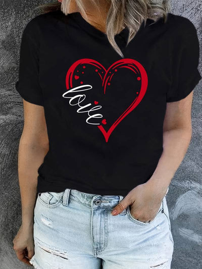 Chloe – t-shirt mit rundhalsausschnitt und love-print