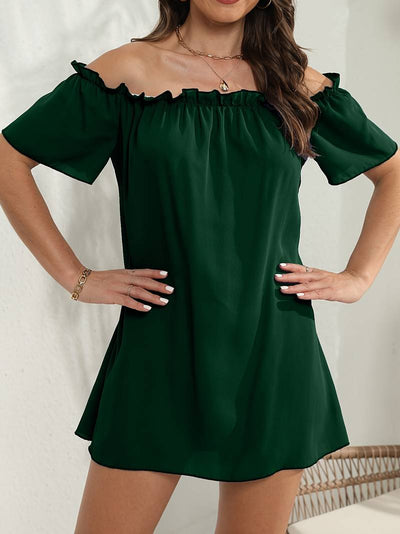 Amelia – schulterfreies sommerkleid mit kurzen armeln