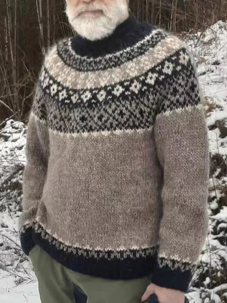 Abdul – vintage-strickpullover mit rundhalsausschnitt für herren