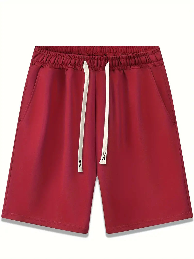 Anthony – 4-teiliges solides shorts-set mit kordelzug für herren