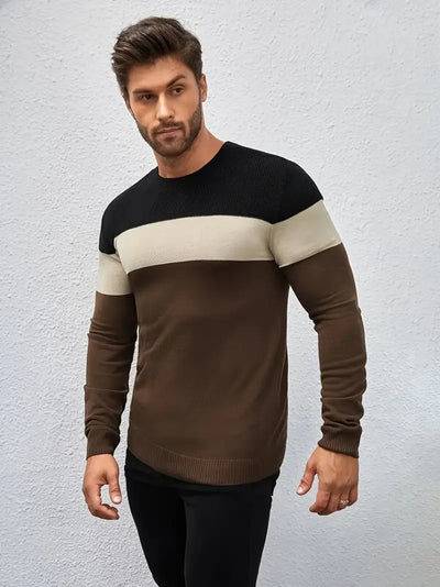 Christopher – pullover mit dreifarbigen streifen