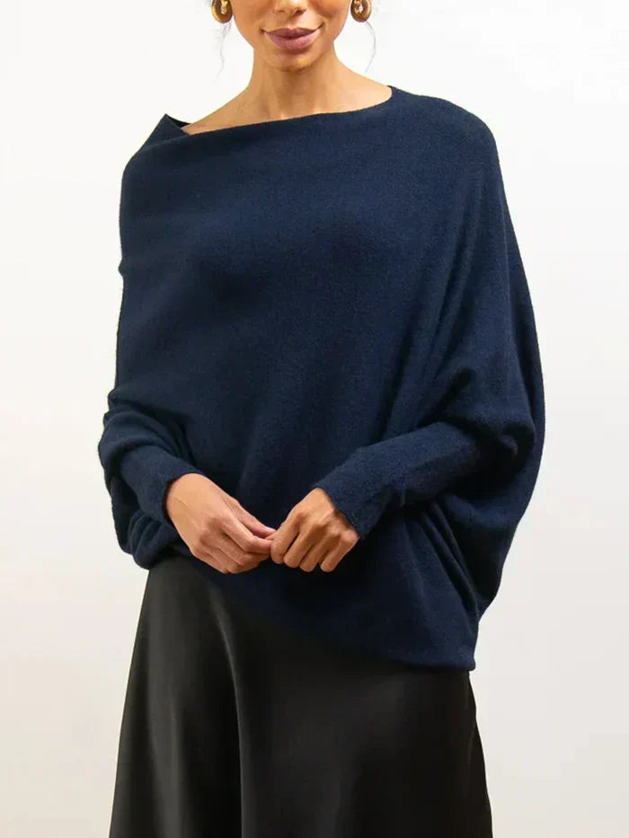 Élise - Asymmetrischer Drapé-Pullover