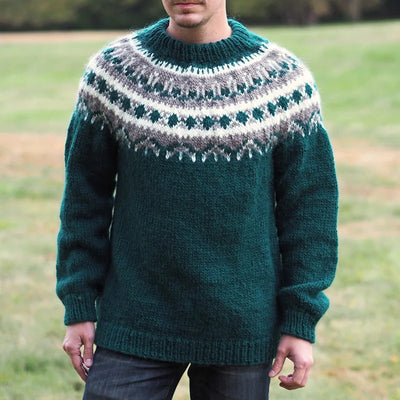 Adalberto – vintage-strickpullover mit rundhalsausschnitt für herren