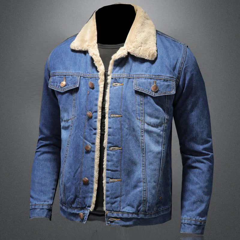 Jeansjacke im stil von caude milano