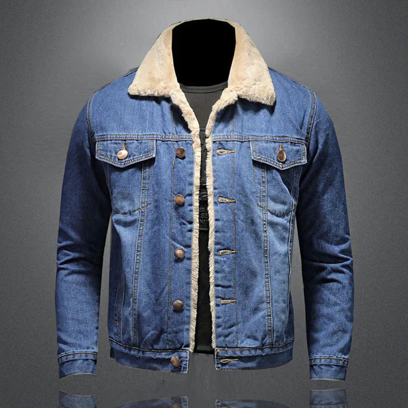 Jeansjacke im stil von caude milano