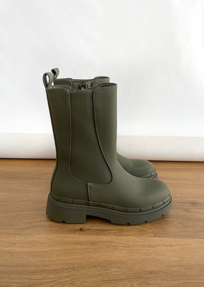 Chunky Chelsea-Boots in Khaki