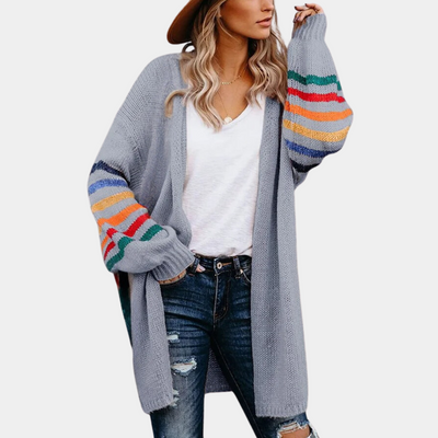 Camilla - Regenbogenbedruckter Damen-Cardigan