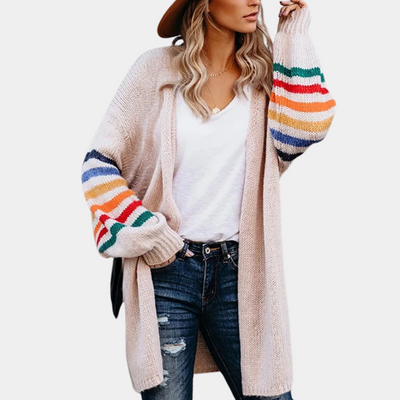 Camilla - Regenbogenbedruckter Damen-Cardigan