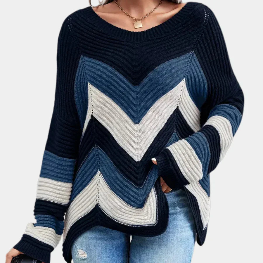 Cybele - modischer pullover mit asymmetrischem saum für frauen