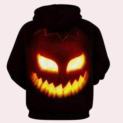 Marton - trendiger kapuzenpullover für herren mit stylischem halloween-kürbis-print