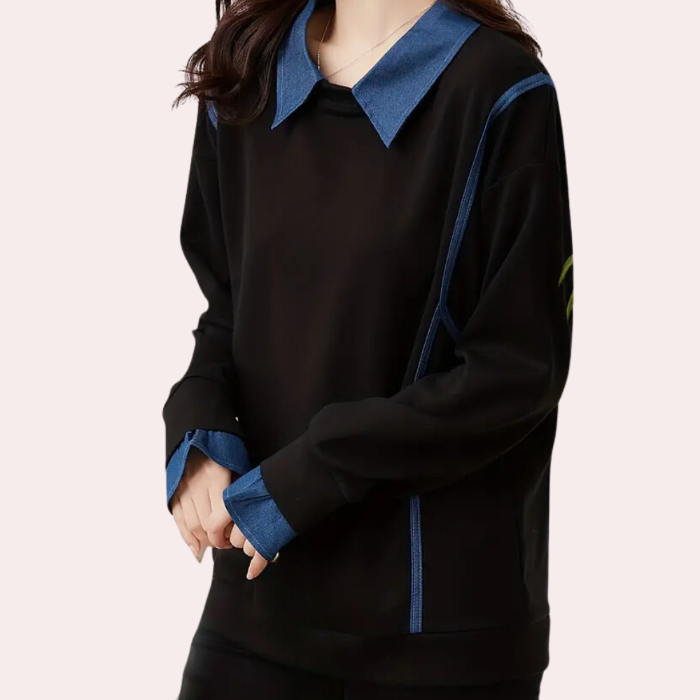 Katerina - stilvolles damen-sweatshirt mit elegantem kragen