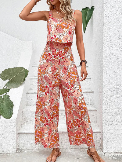 Élise - Blumen Jumpsuit mit Weiten Beinen