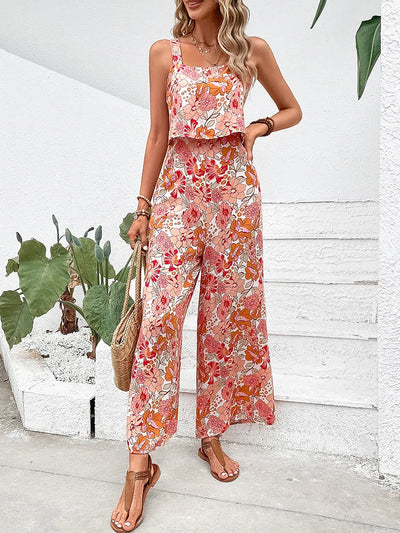 Élise - Blumen Jumpsuit mit Weiten Beinen