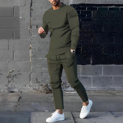 Ensemble Pullover und Hose für Herren - Komfort und Eleganz - Projekt Paris - Optimaler Komfort mit einem koordinierten und modernen Look - Weicher Stoff und taillierter Schnitt