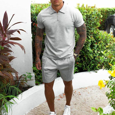 Herren Polo- und Shorts-Set - Herren Sommeroutfit - Projekt Paris - Lässiger Stil - Perfekt für warme Tage