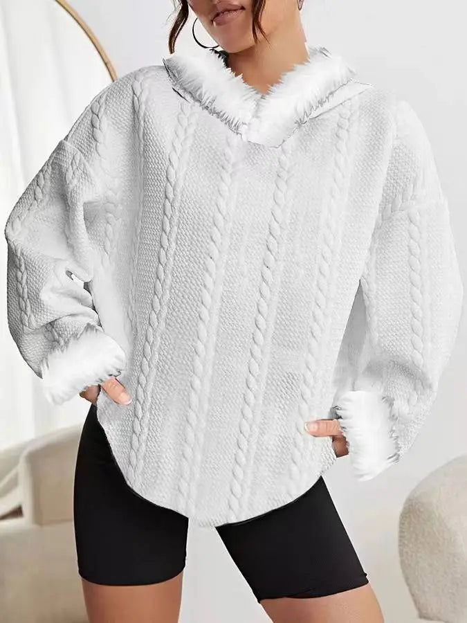 Chloe – kapuzenpullover mit fleece-kragen