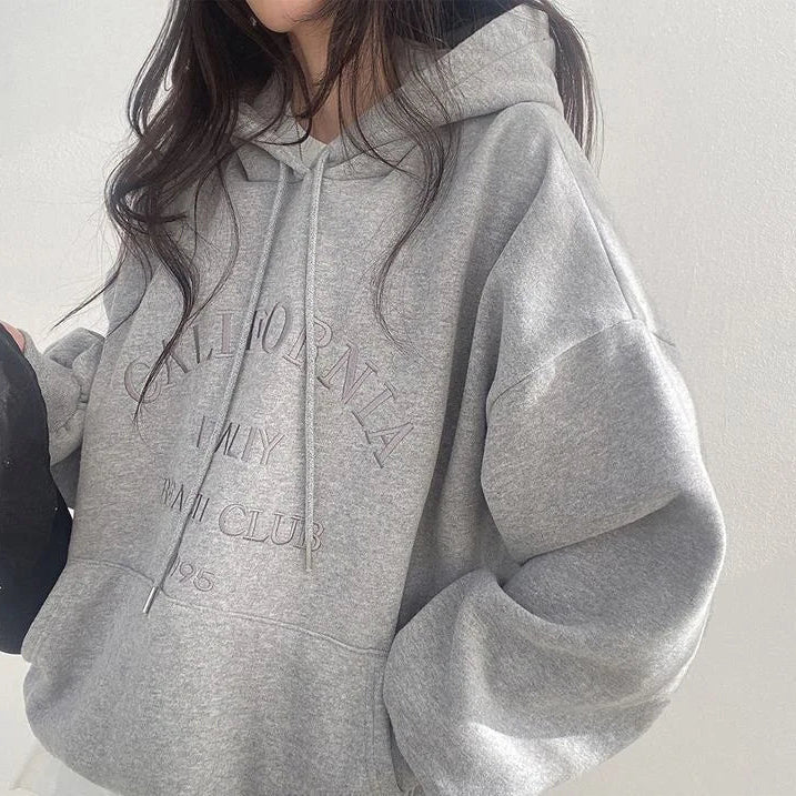 Bestickter Hoodie in Übergröße für Damen