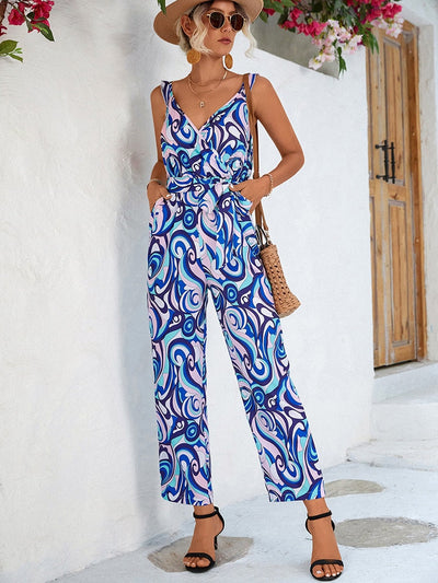 Aurélie - Jumpsuit mit blauem Druck