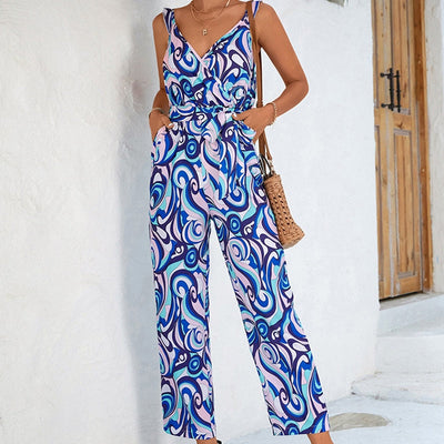 Aurélie - Jumpsuit mit blauem Druck