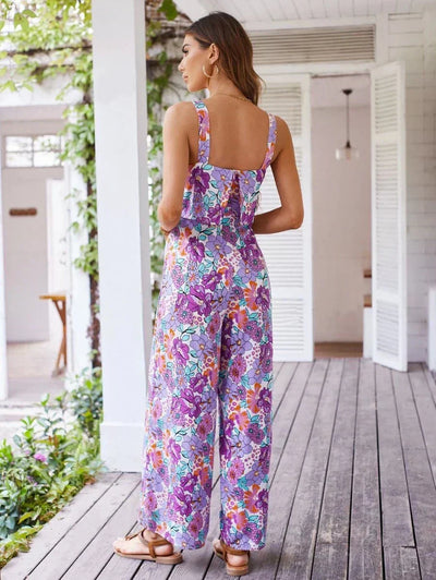 Élise - Blumen Jumpsuit mit Weiten Beinen