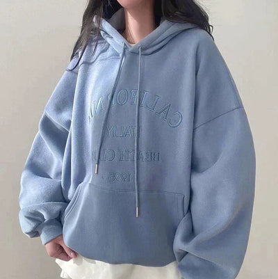 Bestickter Hoodie in Übergröße für Damen