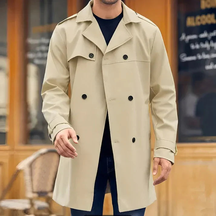 Klassischer Winter-Trenchcoat mit Doppelknöpfen – Leon