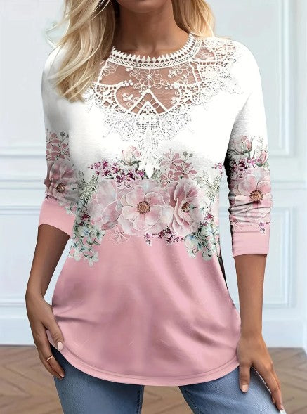 Britische elegante bluse aus floraler spitze